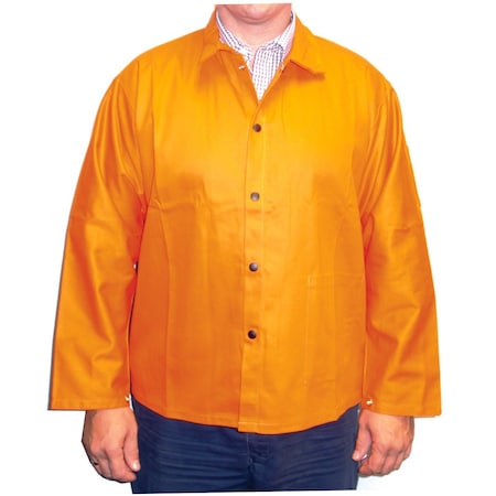 Powerweld FR Cotton Welding Jacket, 9oz Orange Sateen, Extra Large PWOFRJXL